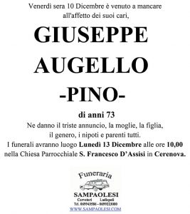 GIUSEPPE AUGELLO “PINO” di anni 73