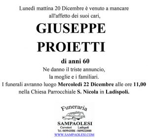 GIUSEPPE PROIETTI di anni 60