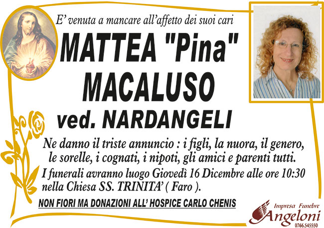 MATTEA “PINA” MACALUSO ved. NARDANGELI