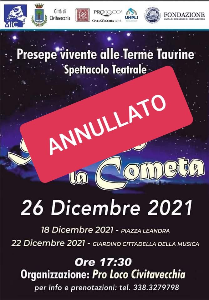 Seguendo la cometa, annullato il presepe vivente alle Terme Taurine