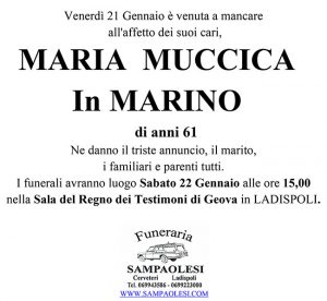 MARIA MUCCICA in MARINO di anni 61