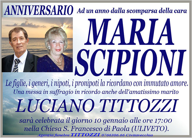 MARIA SCIPIONI – Anniversario