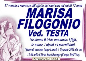 MARISA FILOGONIO ved. TESTA