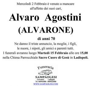 ALVARO AGOSTINI (ALVARONE) di anni 70