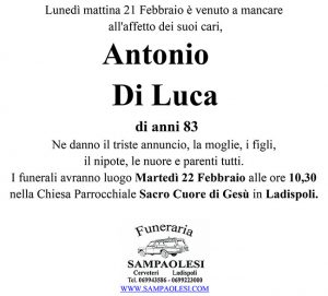 ANTONIO DI LUCA di anni 83