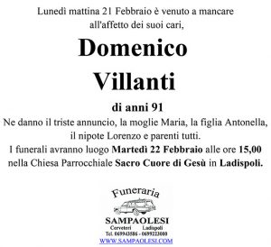 DOMENICO VILLANTI di anni 91