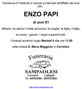 ENZO PAPI di anni 81