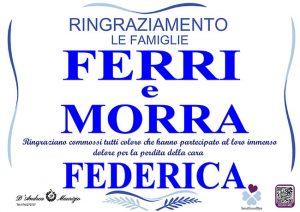 FEDERICA MORRA – Ringraziamento