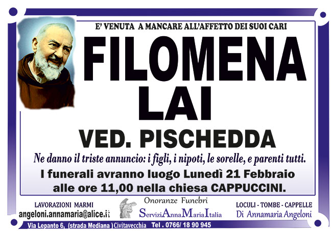 FILOMENA LAI ved. PISCHEDDA