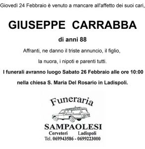 GIUSEPPE CARRABBA di anni 88