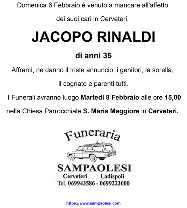 JACOPO RINALDI di anni 35