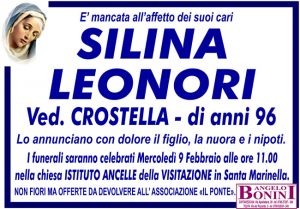 SILINA LEONORI ved. CROSTELLA di anni 96