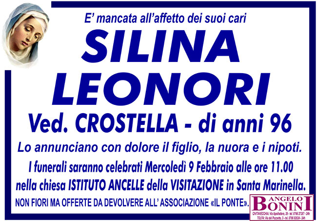 SILINA LEONORI ved. CROSTELLA di anni 96
