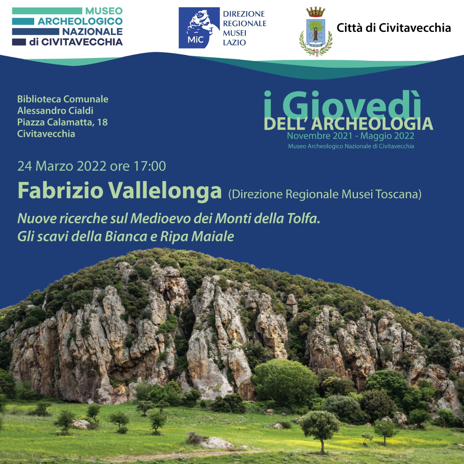 Tornano “I giovedì dell’Archeologia”, protagonisti i Monti della Tolfa