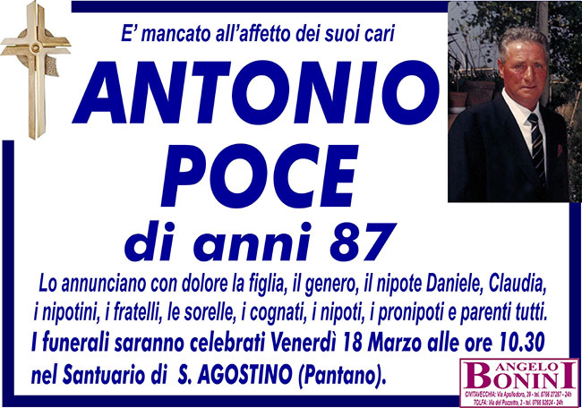 ANTONIO POCE di anni 87