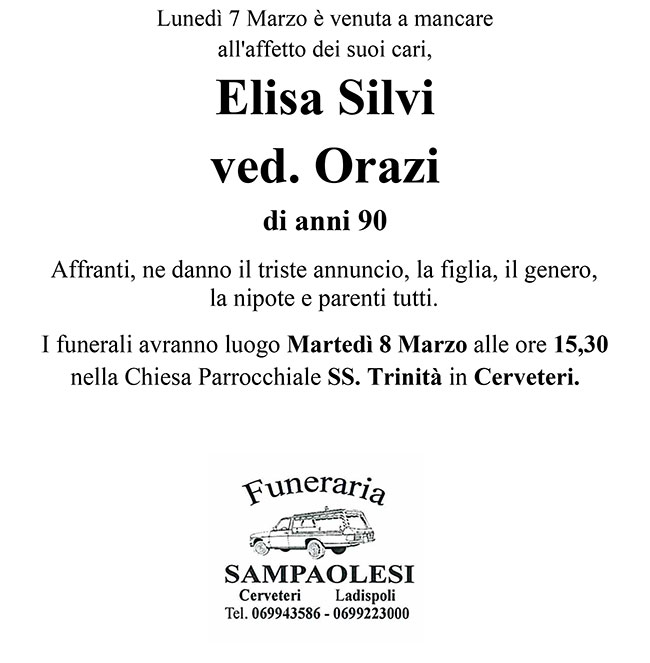 ELISA SILVI ved. ORAZI di anni 90