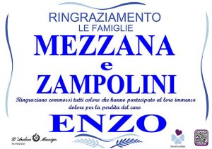 ENZO MEZZANA – Ringraziamento