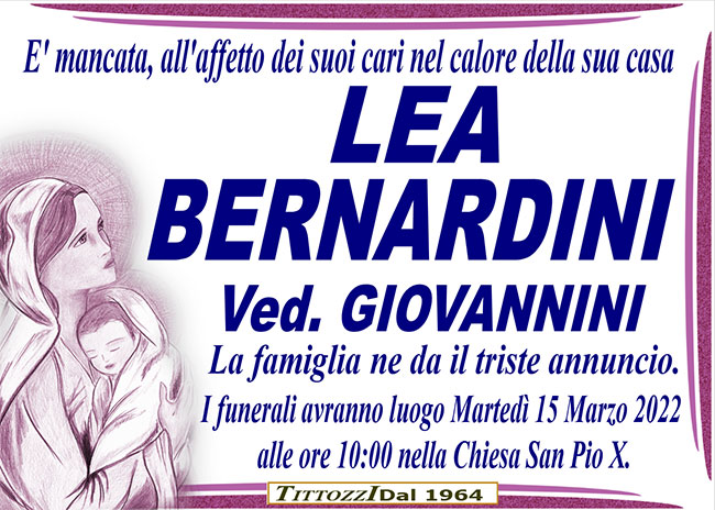 LEA BERNARDINI ved. GIOVANNINI
