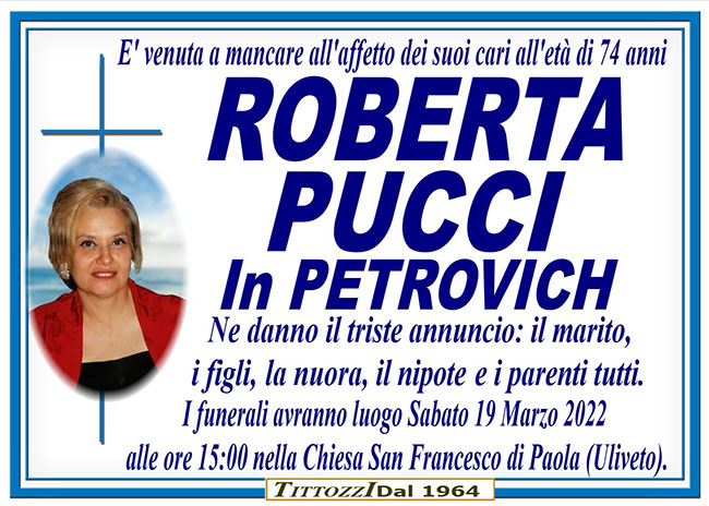 ROBERTA PUCCI in PETROVICH