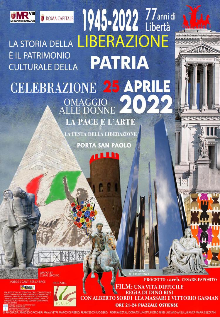 Festa della Liberazione, la Piramide Cestia si trasforma in uno schermo cinematografico