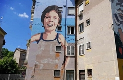 Alla Garbatella un murales per ricordare il piccolo Alfredino Rampi a 41 anni dalla tragedia