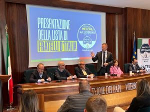 FdI presenta la sua lista. Presenti il capogruppo alla Camera, Lollobrigida ed il coordinatore regionale Trancassini