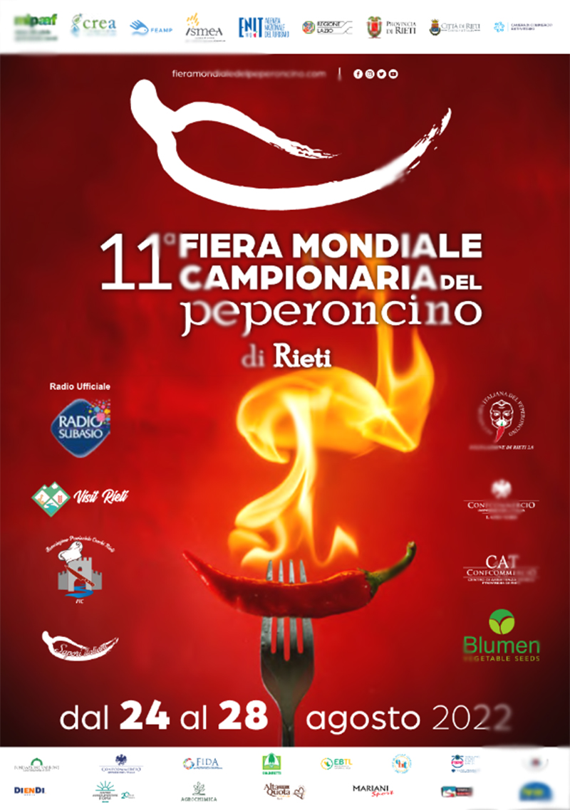 Rieti, al via la Fiera mondiale del peperoncino: da oggi a domenica cinque giorni piccantissimi