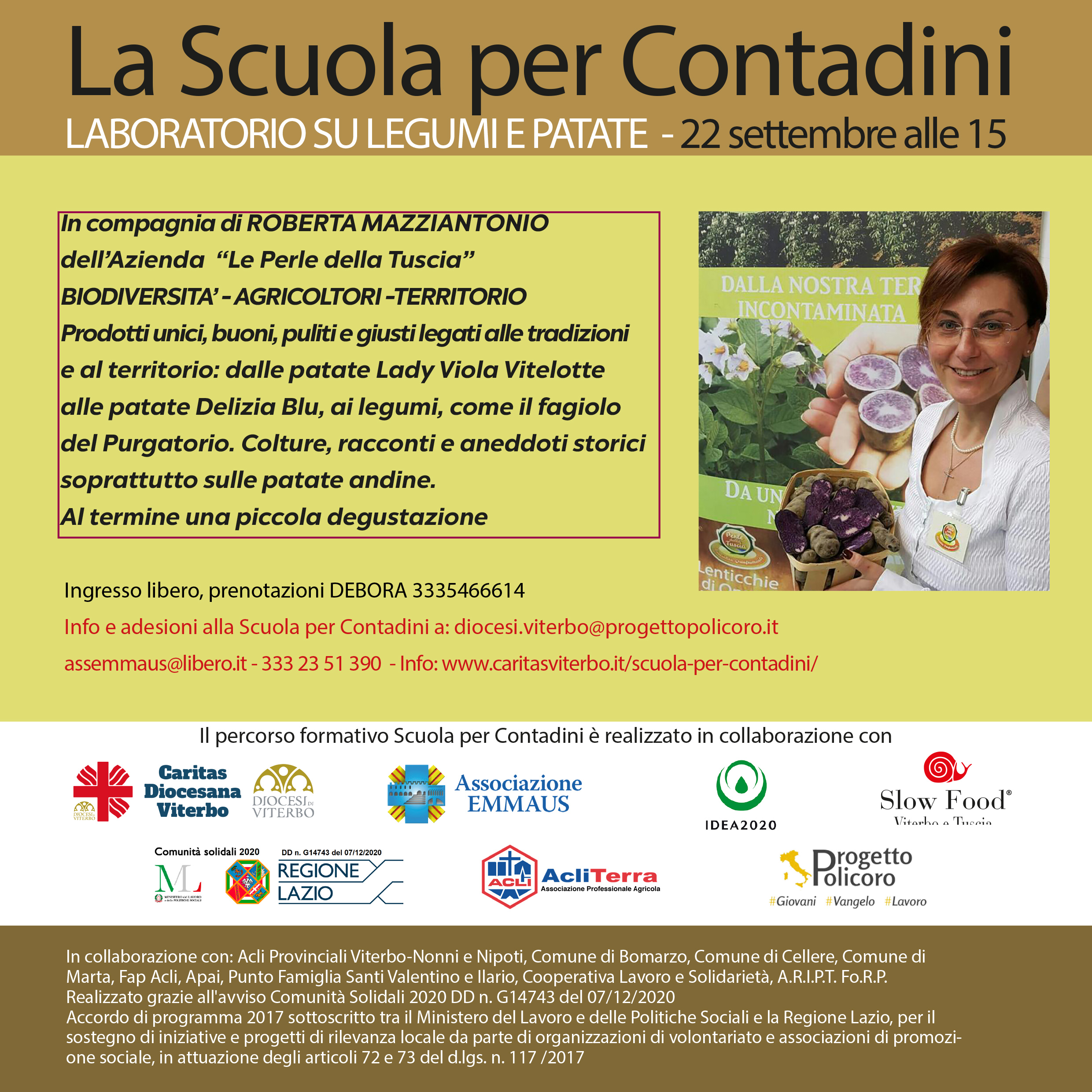 Viterbo – Appuntamento con Slow Food alla scoperta di patate e legumi nostrani