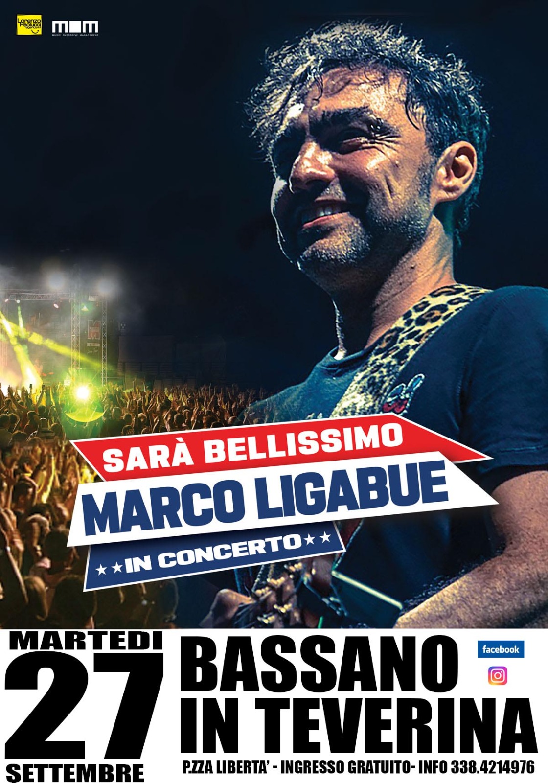 A Bassano in Teverina attesa per il concerto gratuito di Marco Ligabue