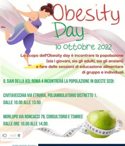 Obesità, lunedì a Civitavecchia open day per spiegare tutti i rischi del sovrappeso