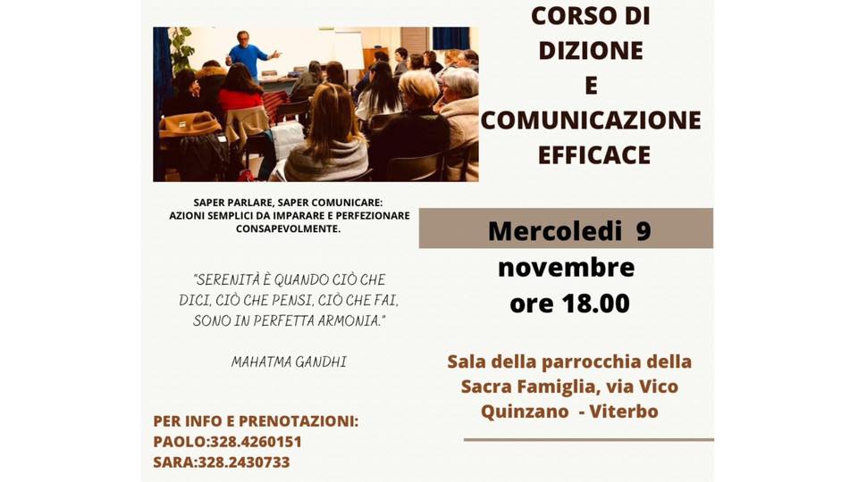 Viterbo – Arte oratoria e professione, al via il corso di dizione e comunicazione efficace