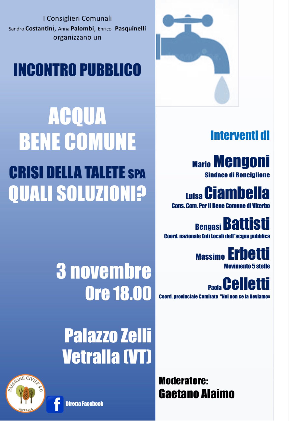 A Vetralla l’incontro pubblico “Crisi della Talete, quali soluzioni?”