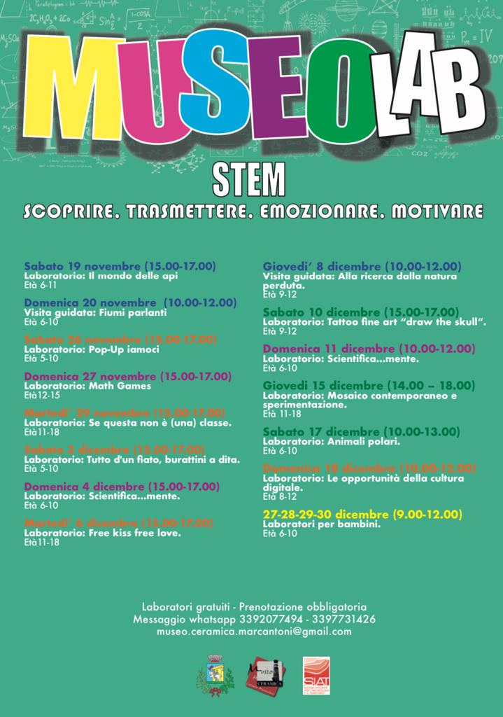 Civita Castellana, Lab STEM: laboratori, workshop e visite al museo della ceramica Marcantoni