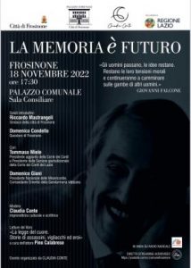 Frosinone – La memoria è futuro, l’iniziativa di Claudia Conte sulla legalità dal 18/11 nell’Aula consiliare