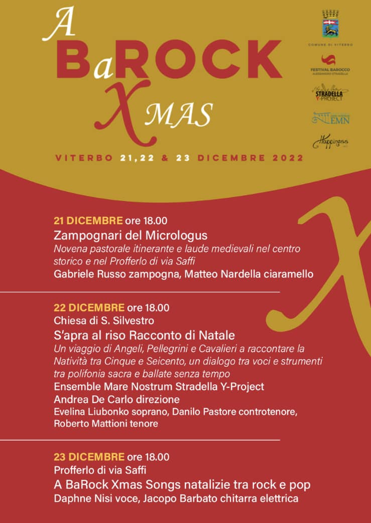 “A BaRock Xmas”, tre giorni di musica nel centro storico di Viterbo