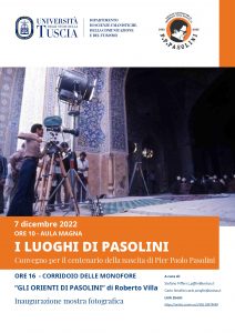 “I Luoghi di Pasolini”, convegno e mostra all’Unitus