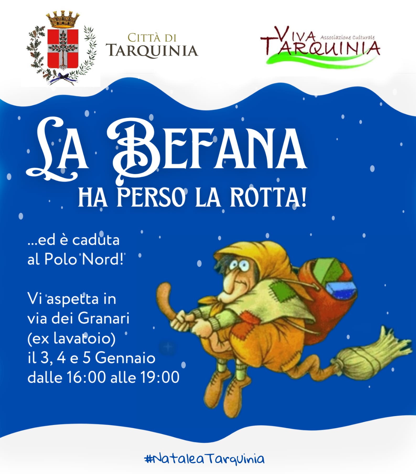 La Befana “ha perso la rotta” e si è ritrovata a Tarquinia