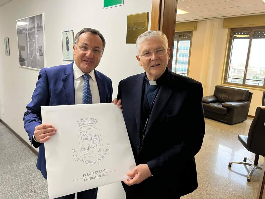 Il nuovo Vescovo di Viterbo, Oreste Francesco Piazza, in visita al questore Sant’Elia