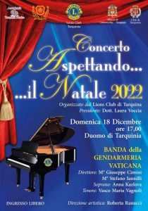 “Aspettando… il Natale 2022” , torna il concerto benefico del Lions Club di Tarquinia