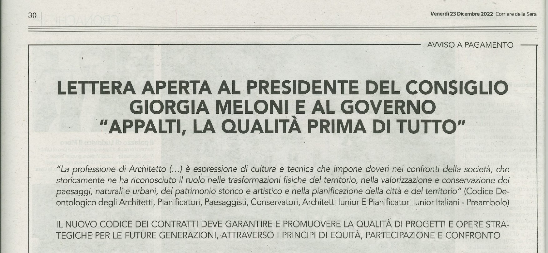 Anche l’Ordine degli architetti di Viterbo ha scritto a Giorgia Meloni