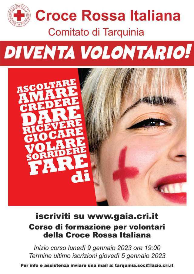 La Croce Rossa di Tarquinia cerca volontari