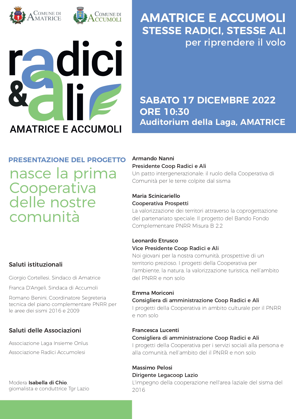 “Radici e Ali”, nasce la cooperativa di comunità di Amatrice ed Accumuli