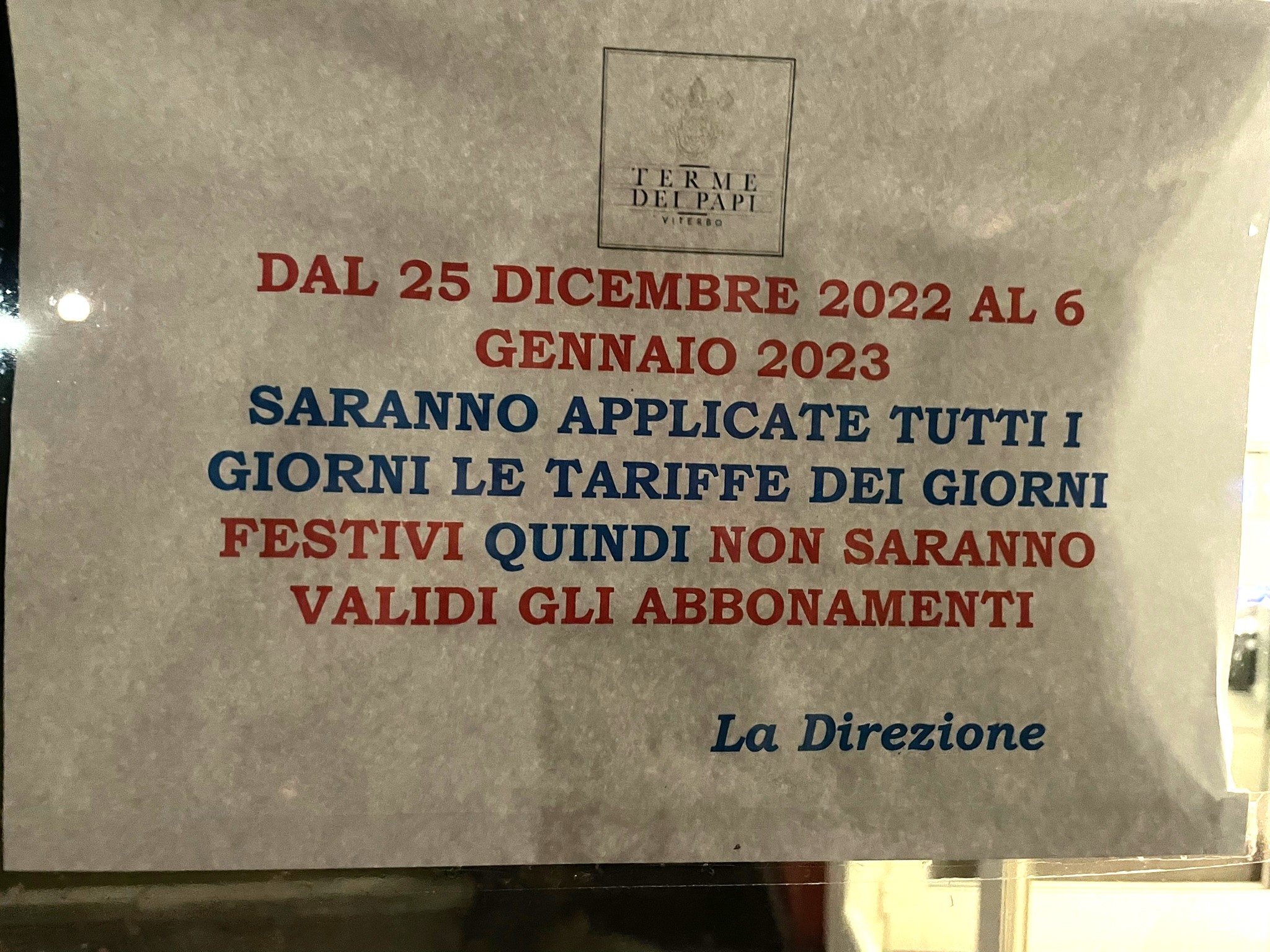 Viterbo – Alle Terme dei Papi tariffe alle stelle per i viterbesi