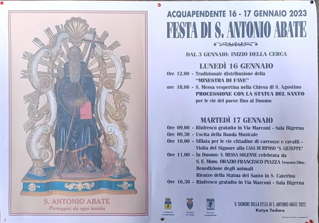 Acquapendente, Torre Alfina e Trevinano festeggiano Sant’Antonio Abate