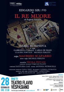 “Il re muore”: Edoardo Siravo in scena al Vespasiano di Rieti