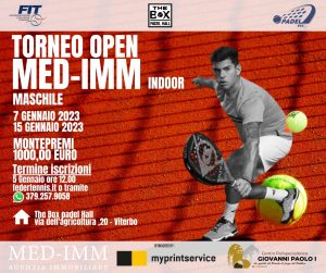 “Open Med-Imm indoor maschile”, domenica la finalissima a colpi di padel