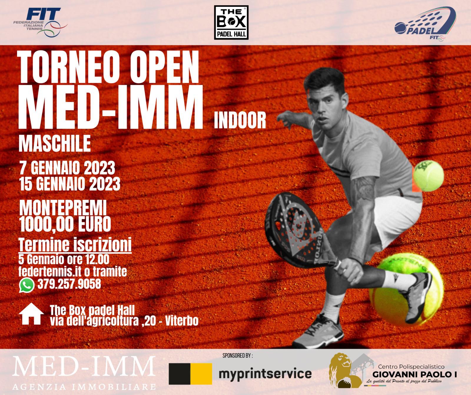 “Open Med-Imm indoor maschile”, domenica la finalissima a colpi di padel