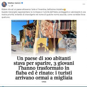 Il fascino di Sant’Angelo, paese delle fiabe, conquista anche Matteo Salvini