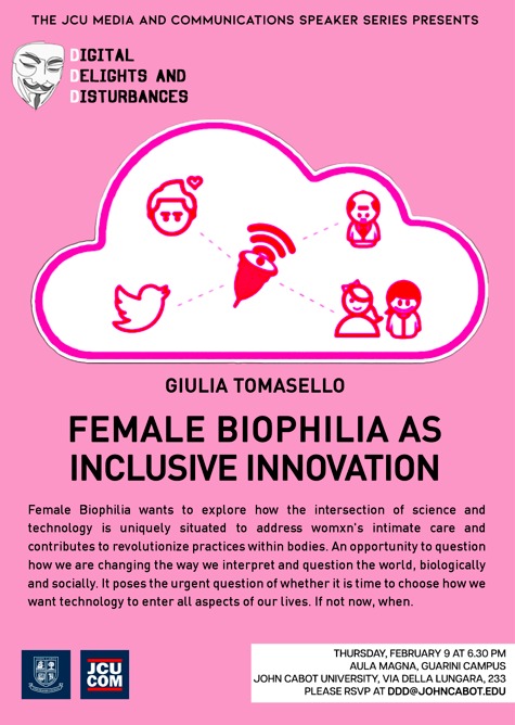 Tecnologie per il benessere femminile, presentazione di Giulia Tomasello alla John Cabot University