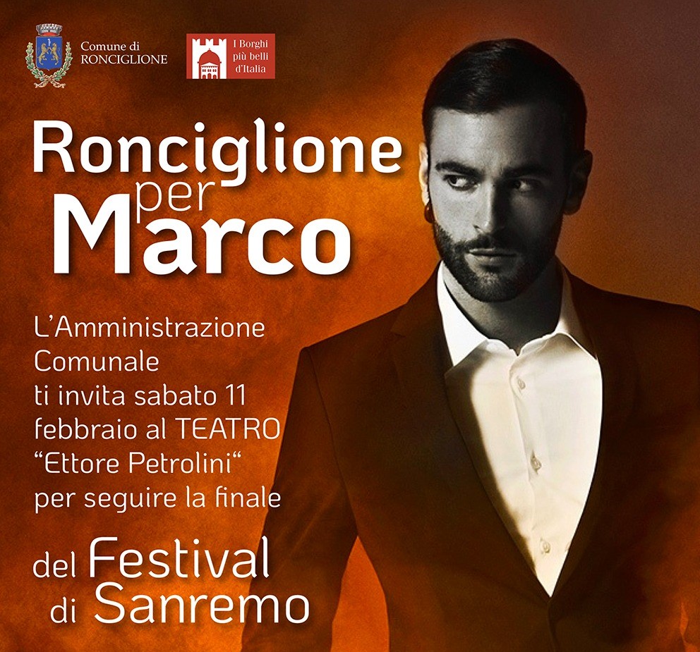 Ronciglione al Teatro per tifare Marco Mengoni